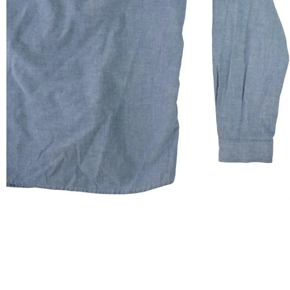 Ripcurl Men's Classic Blue Chambray Tailored Fit Slim Long Sleeve Button Shirt M
